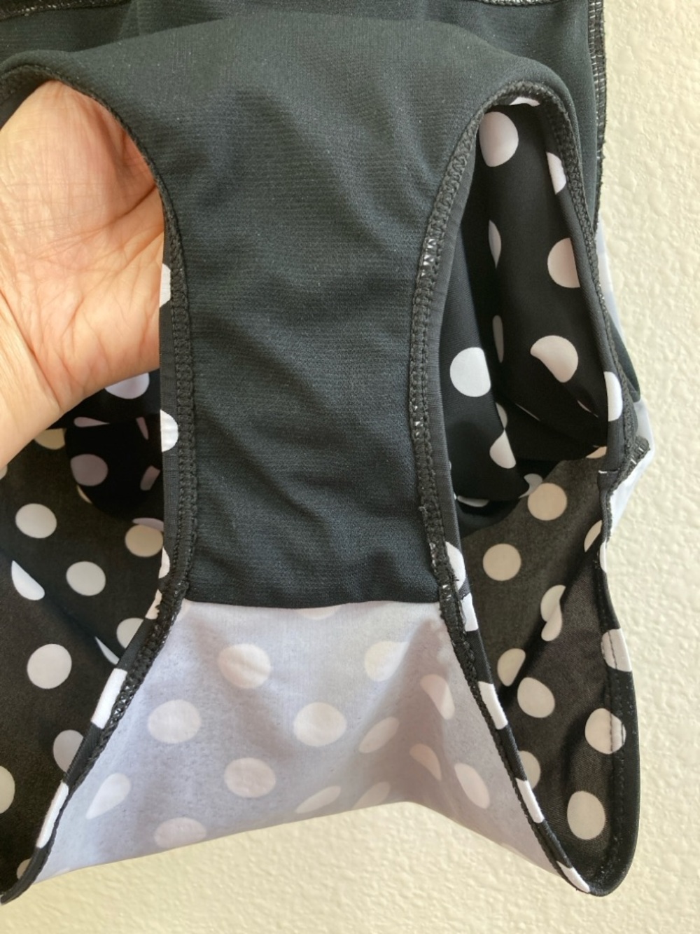 Black and White Halter Tie Polka Dot One-Piece Swimsuit Size S - Picture 10 of 13